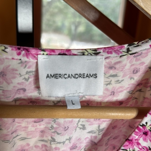 AMERICAN DREAMS Milly Wrap Dress Short Lilac/white Flower Size Large - Picture 6 of 10